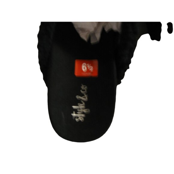 Style & Co. Women's Black Faux Suede Mules Slippers Size 6.5 - Picture 2 of 5